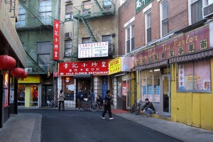 Photo by Wally Gobetz  Accessed via Flickr  A Street in NYC Chinatown
