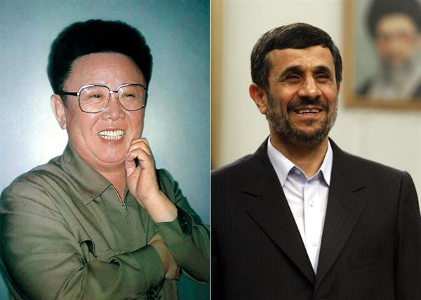 North Korean leader Kim Jong Il (left) and Iranian president Mahmoud Ahmadinejad 