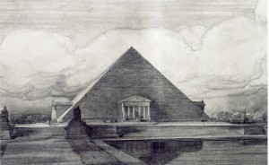 Proposed pyramid design for the Lincoln Memorial