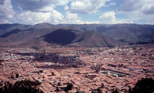 Panoramic view of Cuzco, Peru.