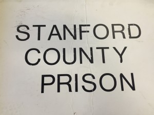 ’Stanford County Prison’ sign from the experimental basement prison, courtesy of The Cummings Center for the History of Psychology